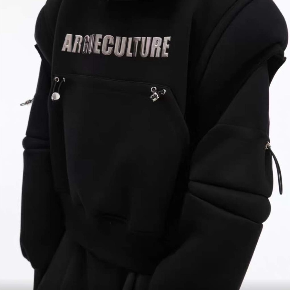 ARGUECULTURE Black Padded Hoodie